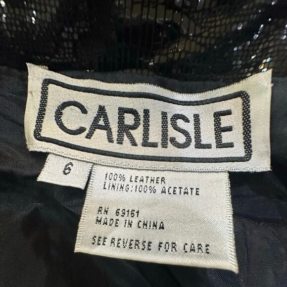 VTG Carlisle Women’s Size 6 100% Genuine Shiny Leather Collared Whimsigoth Vest - Picture 5 of 16